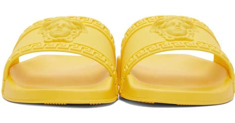 versace yellow slides|versace palazzo slides.